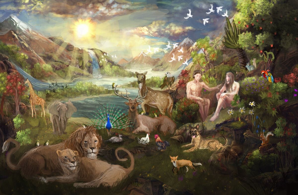 Tablou pe sticla in relief - Gradina Eden