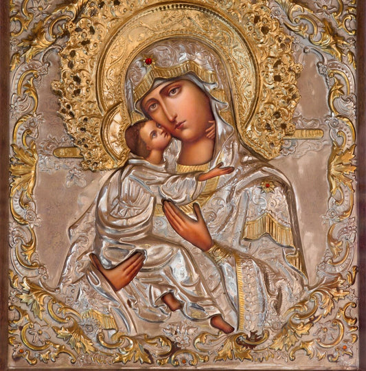 Maica Domnului cu pruncul in brate