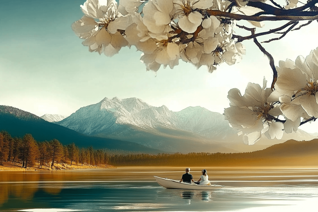 Tablou Canvas - Doi pe barca