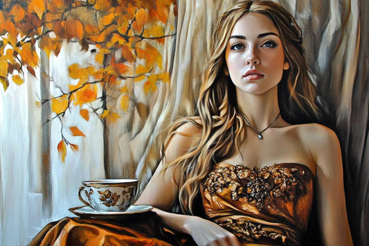 Tablou Canvas - Printesa la cafea