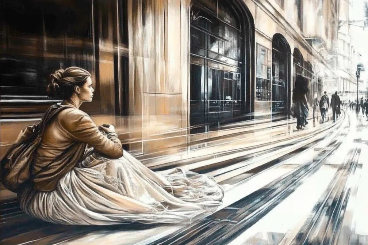 Tablou Canvas - Singura pe strada