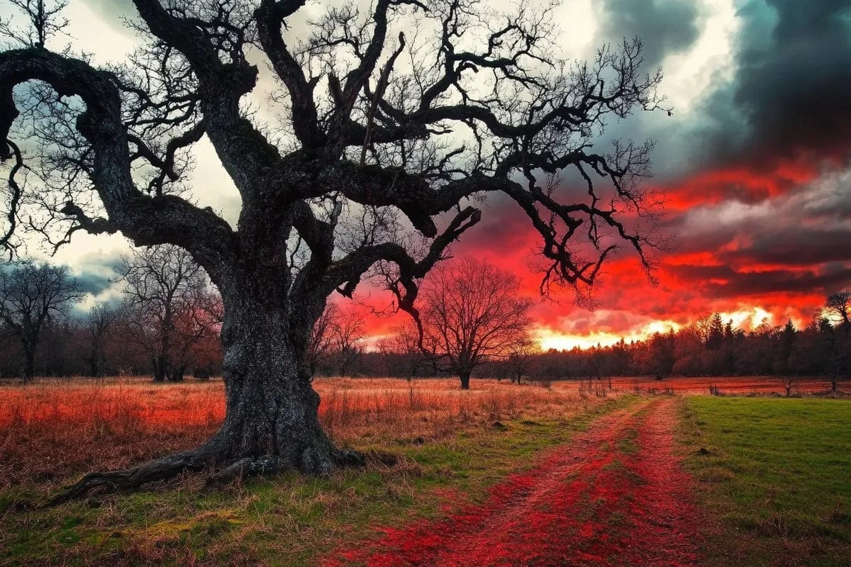 Tablou Canvas - Copac pe Asfintit