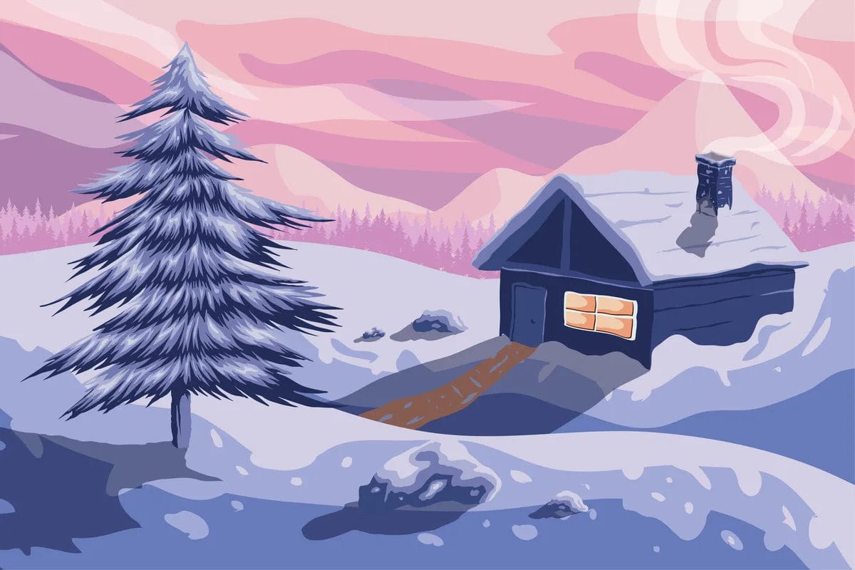 Tablou Canvas - Peisaj Abstract de Iarna 6