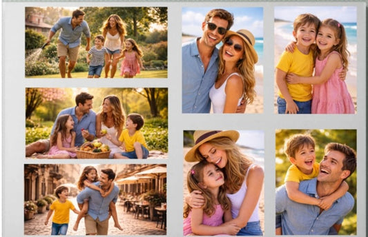 Colaj landscape de 3 poze landscape si 4 poze portrait