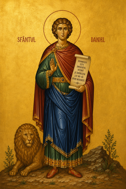 Icoana Sfantul Daniel - proorocul cu leul, stil bizantin