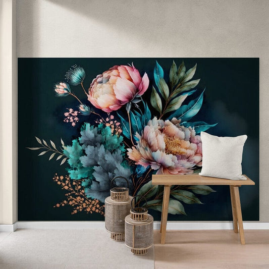 Tapet textil 1,5 X 2,2 m "Buchet floral abstract"