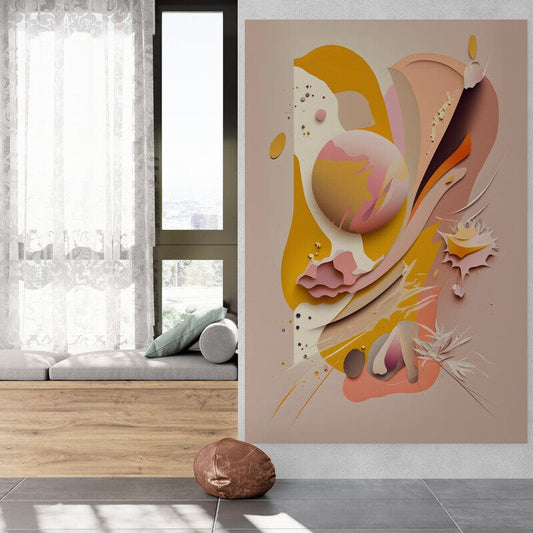 Tapet textil 1,5 X 2 m "Orange abstract"