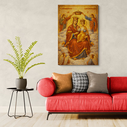 Icoana pe panza - Maica Domnului – Împărăteasa Cerurilor