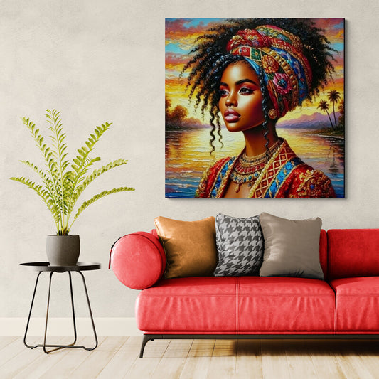 Tablou Canvas - Printesa africana ireal de frumoasa