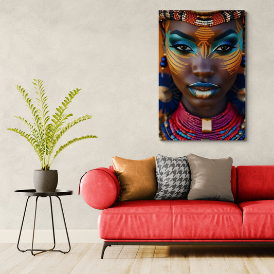 Tablou Canvas - Africana cu podoabe