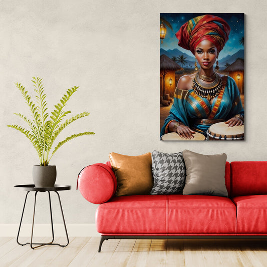 Tablou Canvas - Africana delicata cu turban