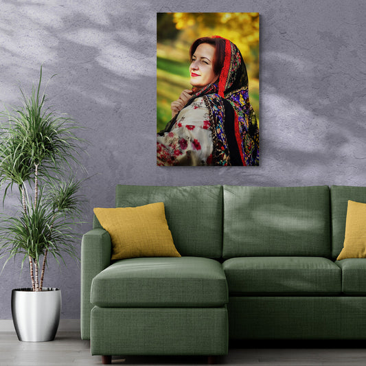 Tablou personalizat pe sticla, tip portret