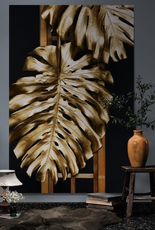 Tapet textil 1,5 X 2 m "Doua frunze gold"