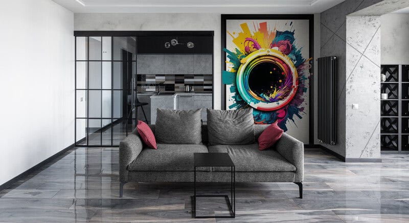 Tapet textil 1,5 X 2 m "Abstract in cerc"