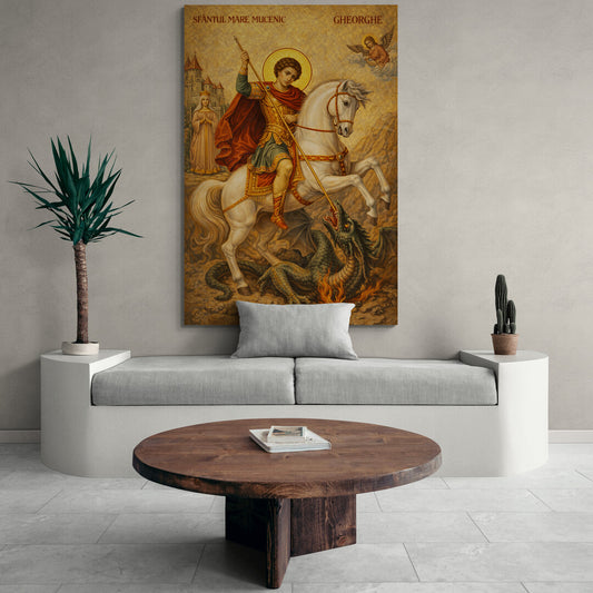 Icoana - Sfantul Gheorghe in lupta cu dracul