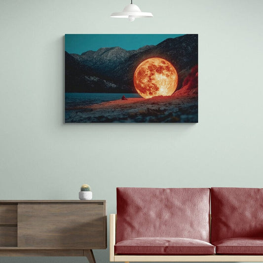 Tablou Canvas - Luna Martiana pe Malul Lacului
