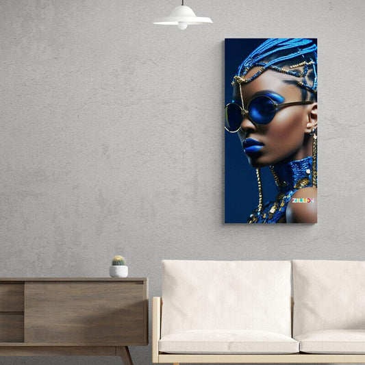 Tablou Canvas - Femeie cu par albastru