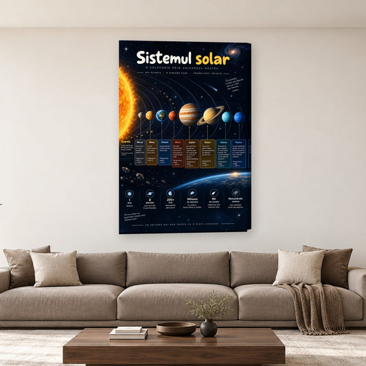 Tablou decorativ - Sistemul Solar pentru Copii pe perete, in camera - Zibo.ro
