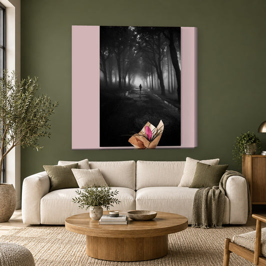 Tablou Canvas - Alb negru pe perete, in camera - Zibo.ro
