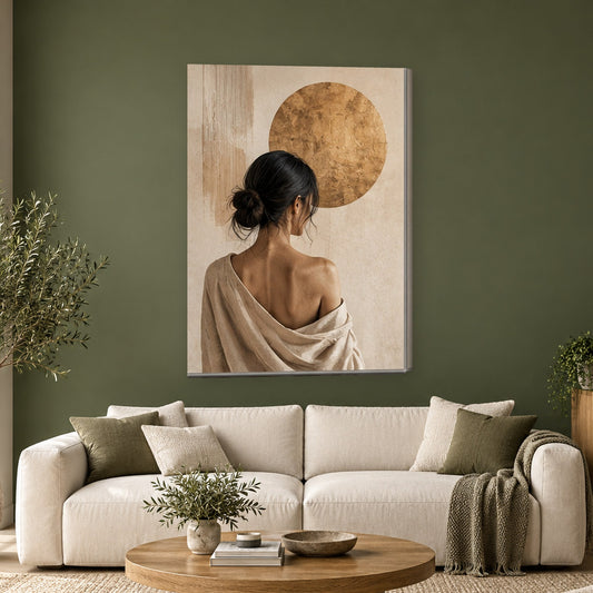 Tablou decorativ - Armonie in auriu pe perete, in camera - Zibo.ro