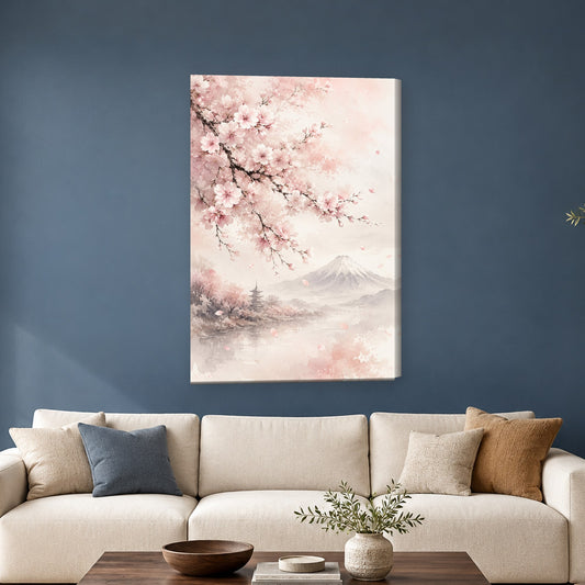 Tablou decorativ - Ciresul de langa Fuji pe perete, in camera - Zibo.ro