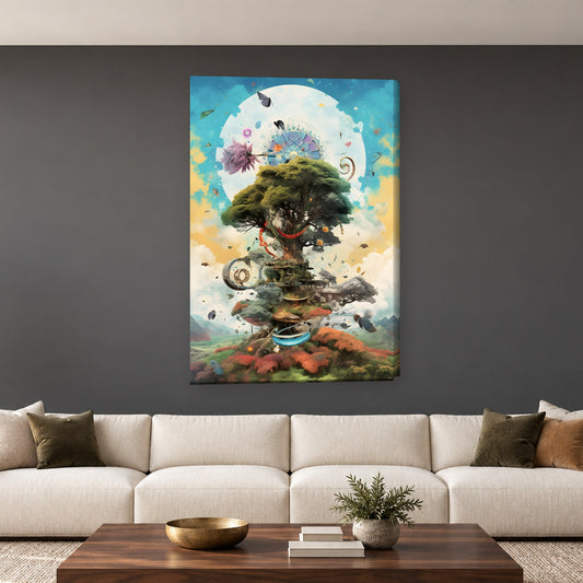 Tablou decorativ - Copacul vietii suprarealist pe perete, in camera - Zibo.ro