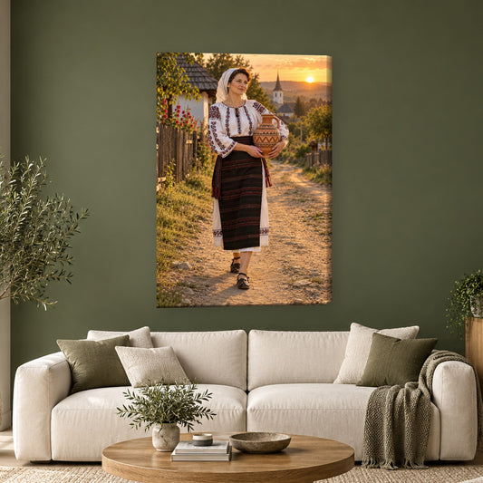 Tablou decorativ - Culesul merelor pe perete, in camera - Zibo.ro