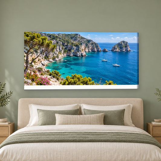 Tablou decorativ - Faleza cu vele pe perete, in camera - Zibo.ro