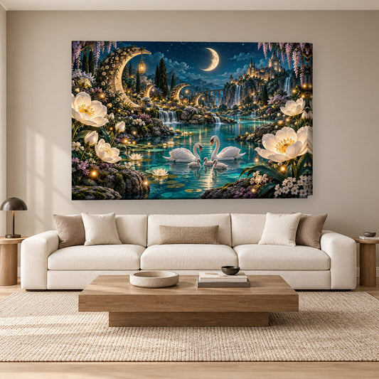 Tablou decorativ - Gradina sub Luna pe perete, in camera - Zibo.ro