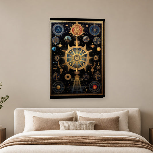Tablou decorativ - Harta astrala pe perete, in camera - Zibo.ro