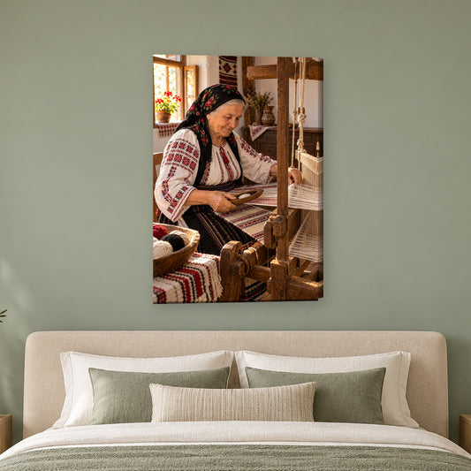 Tablou decorativ - Lectia de cusut pe perete, in camera - Zibo.ro
