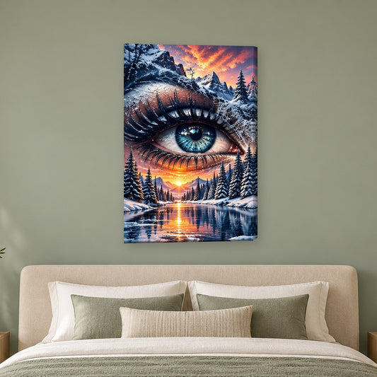 Tablou decorativ - Ochiul de Iarna Albastru pe perete, in camera - Zibo.ro