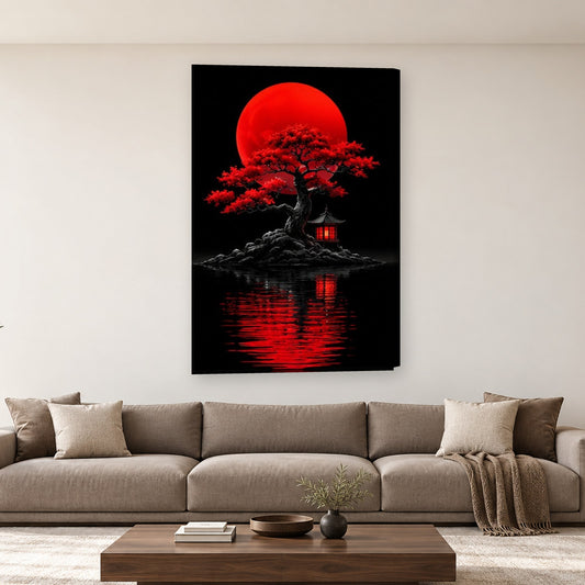 Tablou decorativ - Pagoda aurie pe insula pe perete, in camera - Zibo.ro