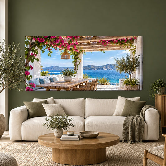 Tablou decorativ - Pergola cu flori pe perete, in camera - Zibo.ro