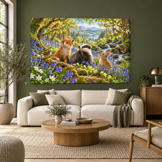 Tablou decorativ - Poiana de Primavara pe perete, in camera - Zibo.ro