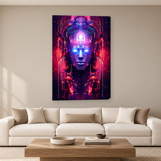 Tablou decorativ - Portal cibernetic mistic pe perete, in camera - Zibo.ro