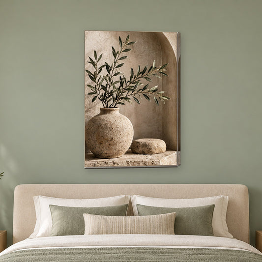 Tablou decorativ - Ramuri de maslin pe perete, in camera - Zibo.ro