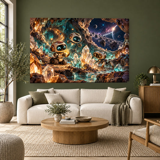 Tablou decorativ - Robotei in Asteroid pe perete, in camera - Zibo.ro