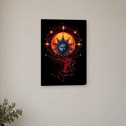 Tablou decorativ - Soare si luna mistica pe perete, in camera - Zibo.ro