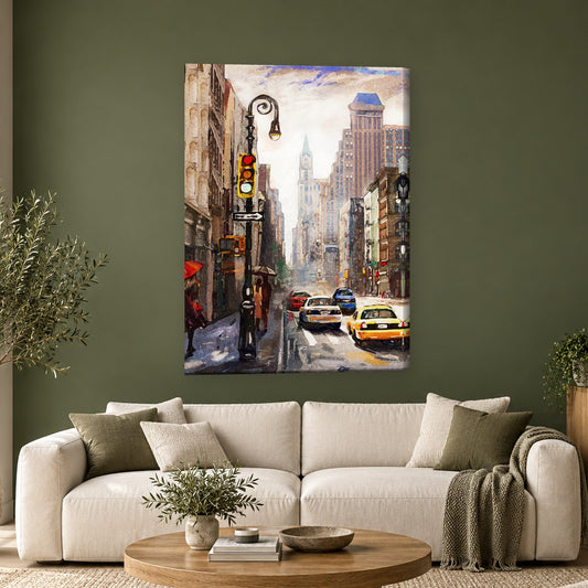 Tablou decorativ - Strazile New Yorkului pe perete, in camera - Zibo.ro