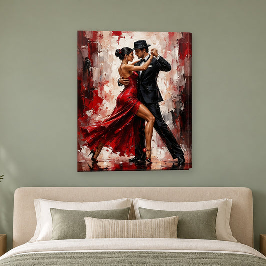 Tablou decorativ - Tango in rosu pe perete, in camera - Zibo.ro