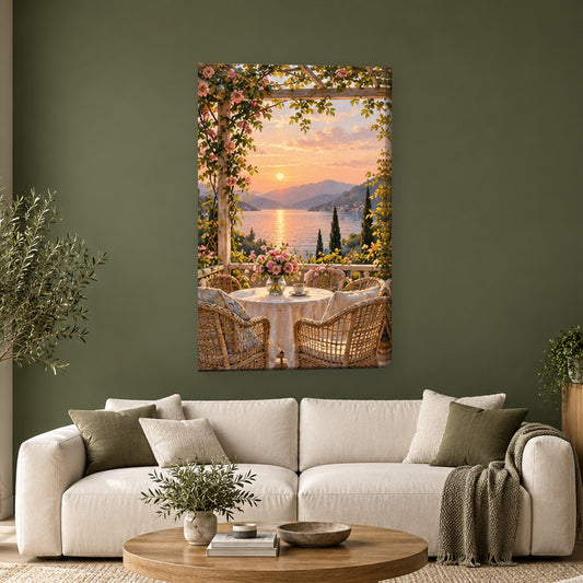 Tablou decorativ - Terasa la apus pe perete, in camera - Zibo.ro
