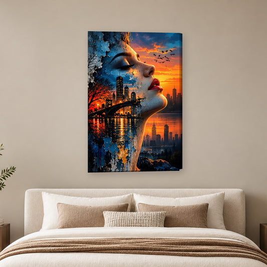 Tablou decorativ - Zborul peste Oras pe perete, in camera - Zibo.ro