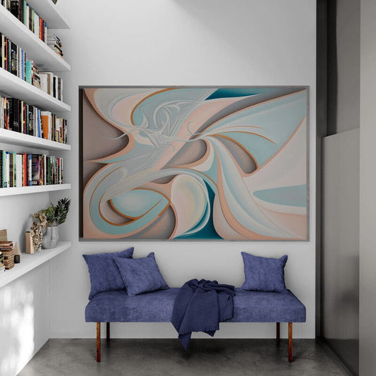 Tapet textil 1,5 X 2,2 m "Abstract roz pal"