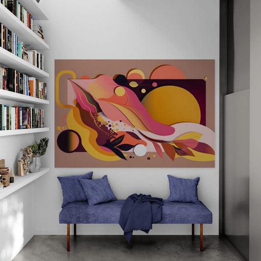 Tapet textil 1,5 X 2,2 m "Abstract roz"