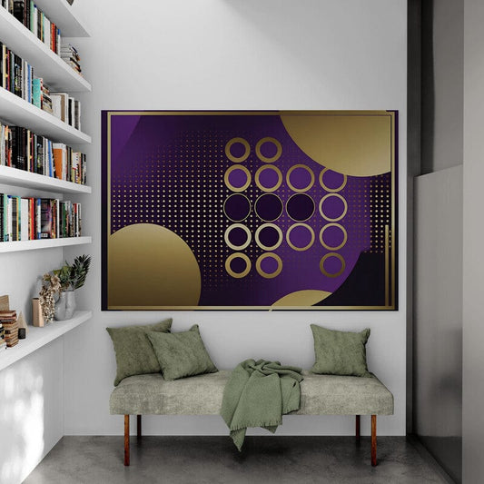 Tapet textil 1,5 X 2,2 m "Abstract violet si gold"