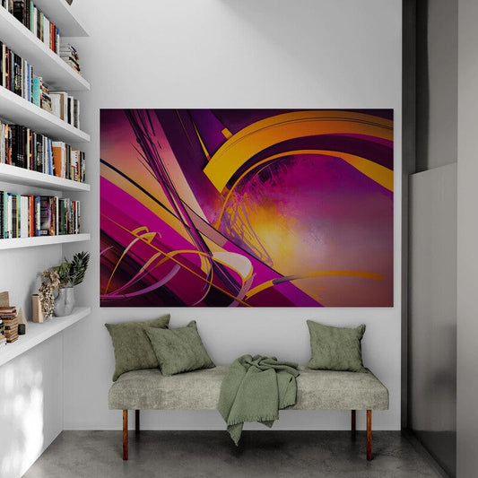 Tapet textil 1,5 X 2,2 m "Galben si roz abstract"