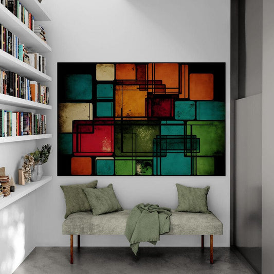 Tapet textil 1,5 X 2,2 m "Patrate colorate"