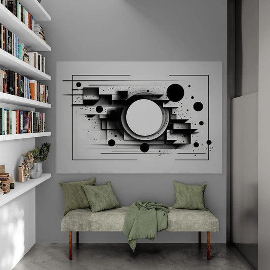 Tapet textil 1,5 X 2,2 m "Abstract negru"