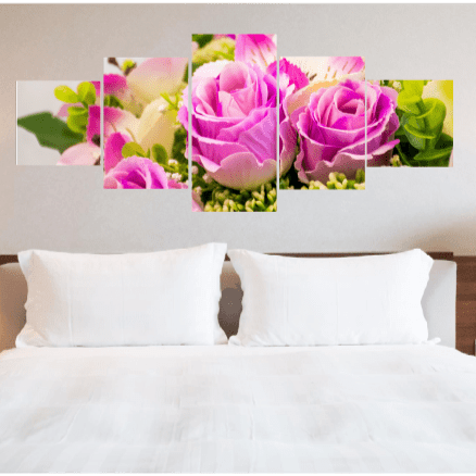 Multi canvas din 5 piese - Buchet frumos de flori - Zibo.ro